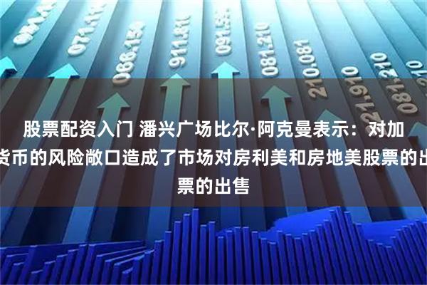 股票配资入门 潘兴广场比尔·阿克曼表示：对加密货币的风险敞口造成了市场对房利美和房地美股票的出售